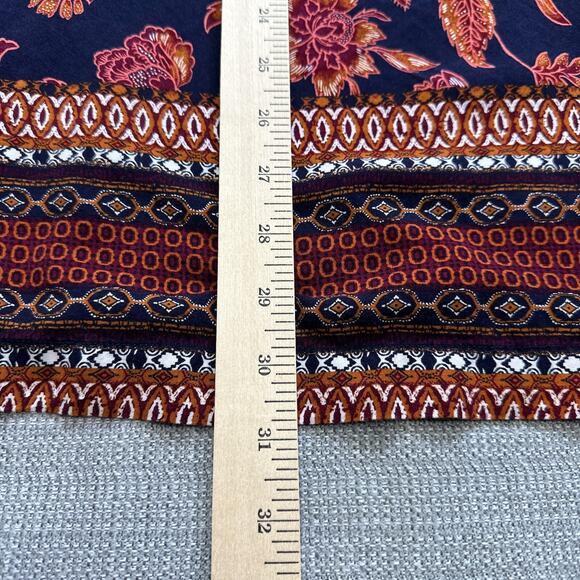 Boho Floral Mini Dress Small Bell Sleeve Blue Festival Whimsy Garden Party - Picture 9 of 10